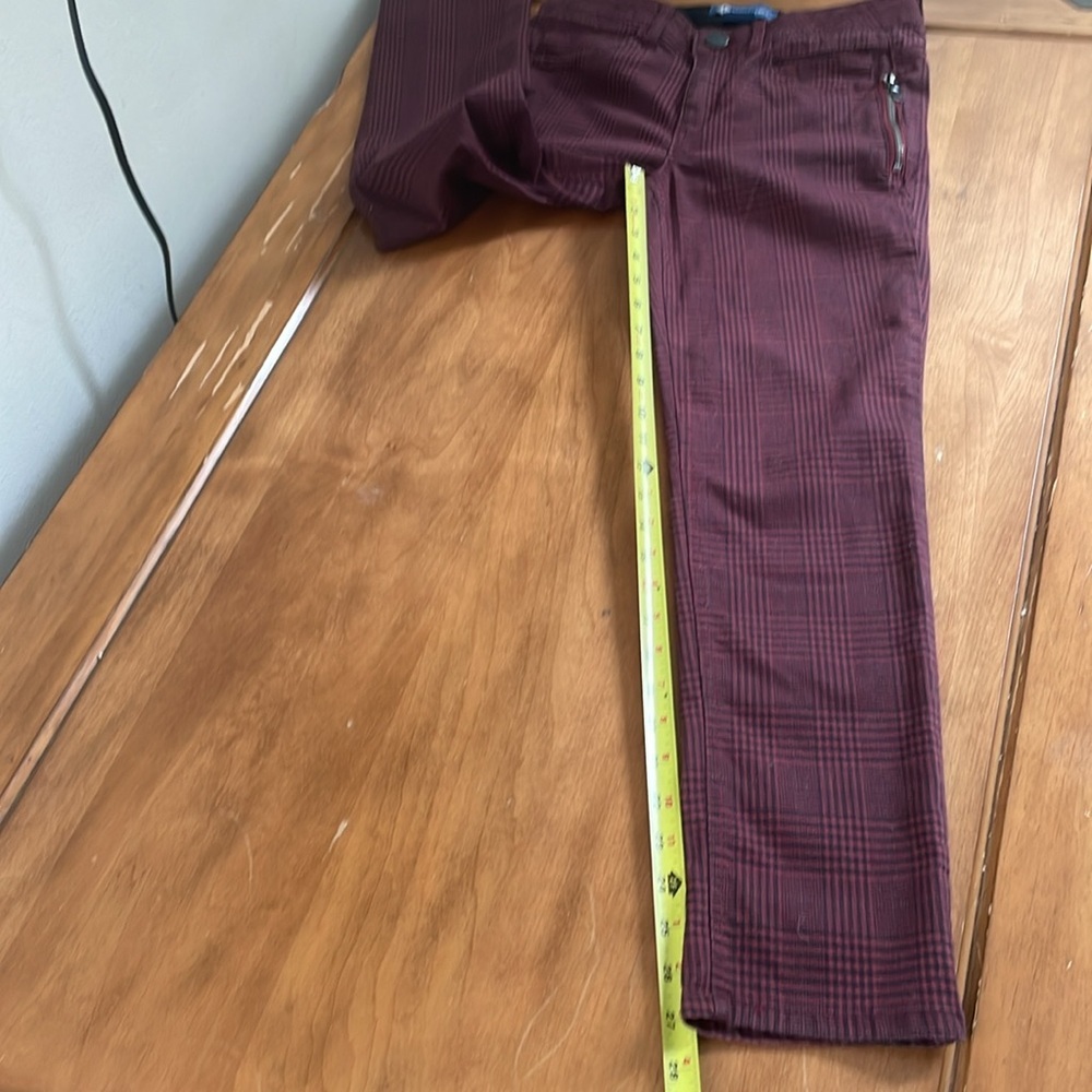 Democracy AbSolution Deep Red and Black Printed Trousers Size 4 - Picture 6 of 14